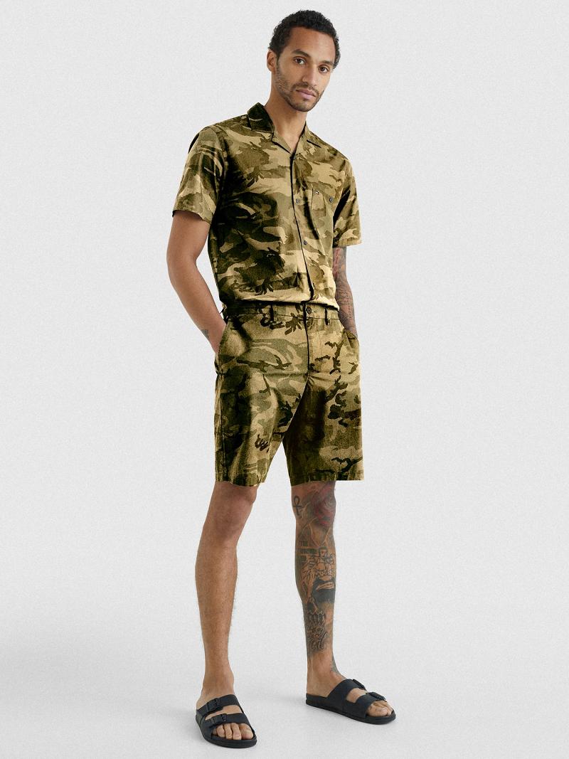 Férfi Tommy Hilfiger Relaxed fit camo Rövidnadrág Camo | HU 1004VRW